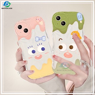 เคสโทรศัพท์มือถือ TPU ลายไอศกรีม อีโมติคอน ขอบคลื่น สําหรับ Samsung A14 A04 A04E M23 A13 A03S A53 A73 A33 A02 A50S A30S A23 A22 A21S A12 A02S A11 A51 A10 A30 A52 A52S M12 A71 A53 A32
