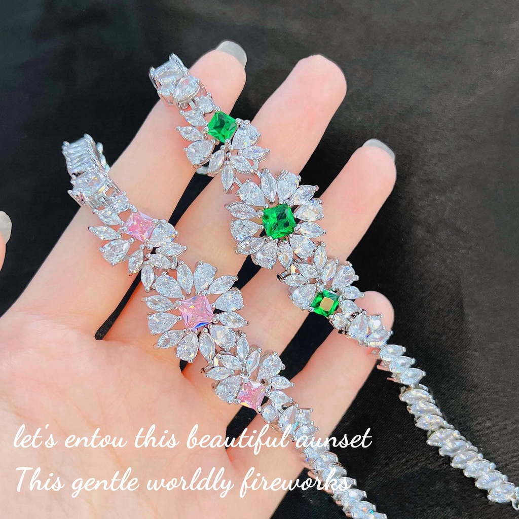 สร้อยข้อมือ-ประดับเพชร-สีชมพู-สไตล์ใหม่-เครื่องประดับแฟชั่น-สําหรับผู้หญิง
