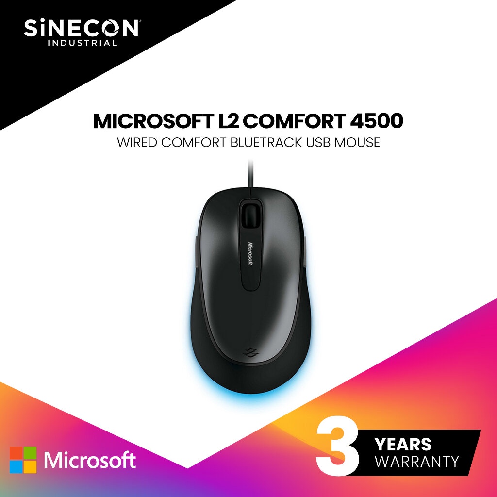 Microsoft L2 Comfort Mouse 4500 BlueTrack USB เมาส์มีสาย ขนาดใหญ่ ...