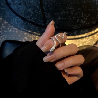 Aa แหวนคริสตัล รูปงู ประดับพลอยเทียม ปรับได้ สไตล์พังก์ วินเทจ โกธิค เครื่องประดับแฟชั่น สําหรับผู้ชาย ผู้หญิง งานแต่งงาน ปาร์ตี้ TH