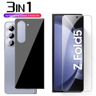 3in1 Back Glass film + clear Tempered Glass + camera lens Protector For Samsung galaxy Z Fold 5 5G zfold5