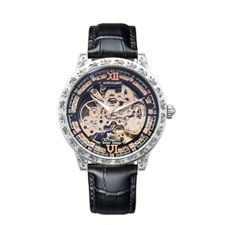 เคาน์เตอร์ของแท้ AOKULASIC Watch 2120 นาฬิกากลไกอัตโนมัติ กลวง แกะสลัก ย้อนยุค ระดับไฮเอนด์ กันน้ํา เรืองแสง นาฬิกาข้อมือผู้ชาย