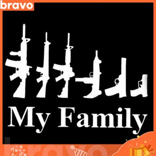 [Br] สติกเกอร์ PET พิมพ์ลาย My Family Gun มีกาวในตัว สําหรับติดตกแต่งหน้าต่างรถยนต์