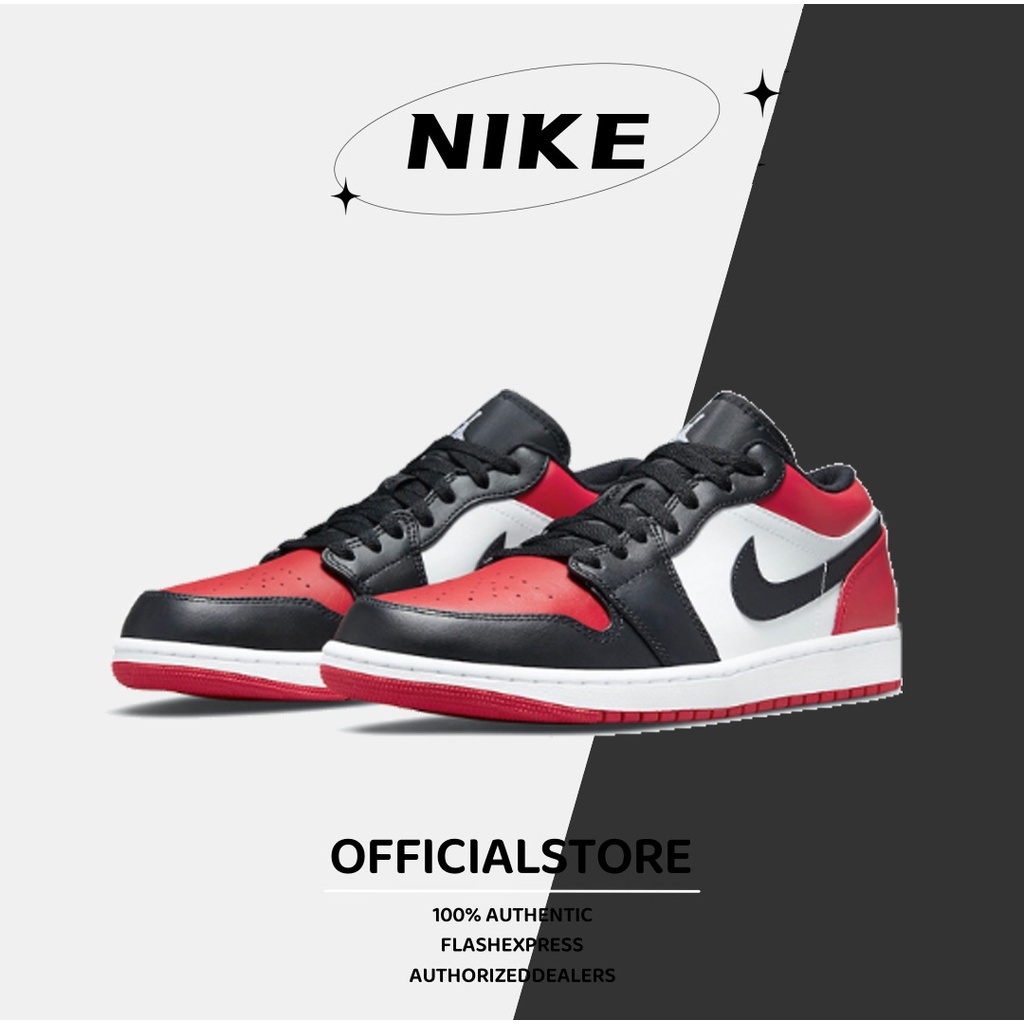 ของแท้-100-nike-air-jordan-1-low-bred-toe-รองเท้าผ้าใบ