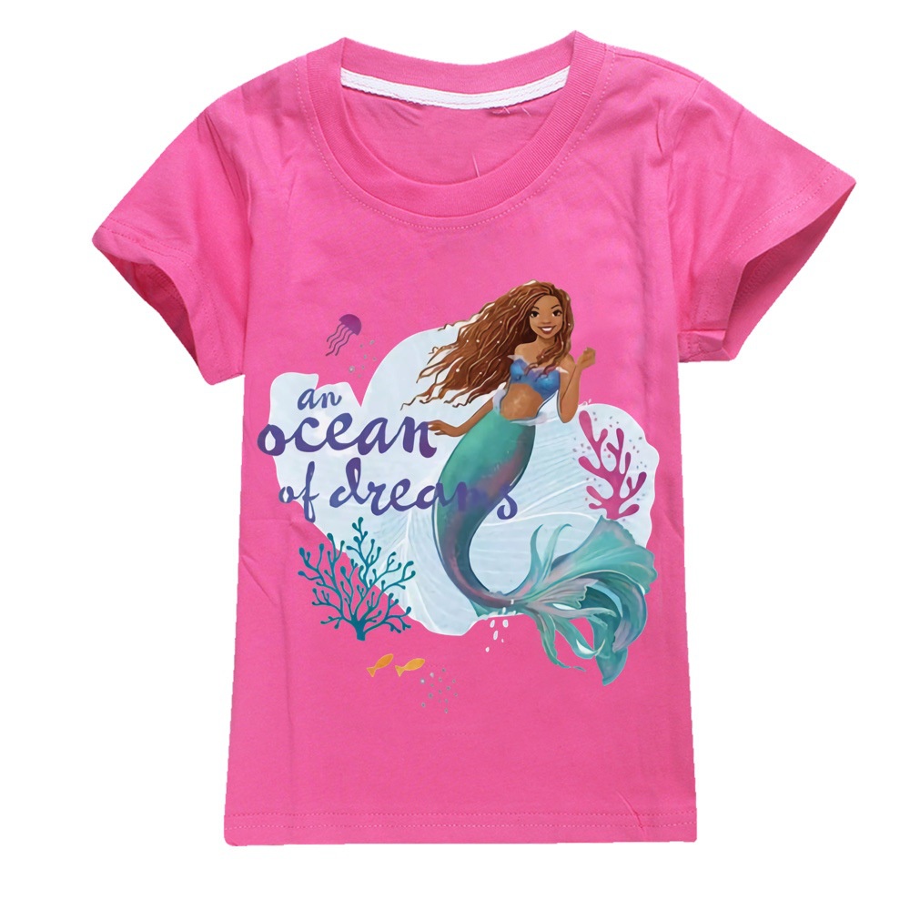 the-little-mermaid-girls-t-shirt-top-fashion-casual-kids-short-sleeve-sweatshirt