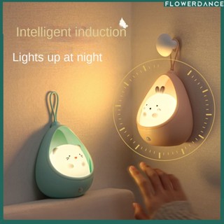 Smart Human Sensing Night Light Usb ชาร์จบรรยากาศไฟข้างเตียง Led Creative Silicone Sensing Light ดอกไม้