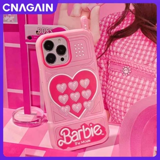 Cnagain เคสโทรศัพท์มือถือ ซิลิโคนนิ่ม กันกระแทก ลายบาร์บี้ สีชมพู สําหรับ iPhone 14 13 12 Pro Max