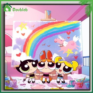 【Doub X ✮】ภาพวาดปักเพชร ทรงกลม ลาย Powerpuff Girls 5D DIY สําหรับตกแต่งบ้าน ✮