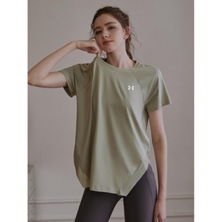 [พร้อมส่ง] เสื้อยืดแขนสั้น ทรงหลวม ระบายอากาศได้ดี แบบแห้งเร็ว สําหรับผู้หญิง ใส่เล่นโยคะ ฟิตเนส สินค้าพร้อมส่ง