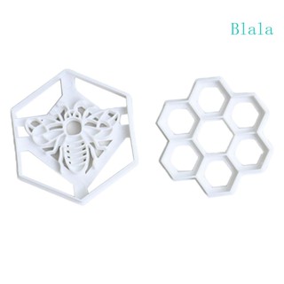 Blala แสตมป์พลาสติก รูปรังผึ้ง สําหรับทําคุกกี้ บิสกิต DIY
