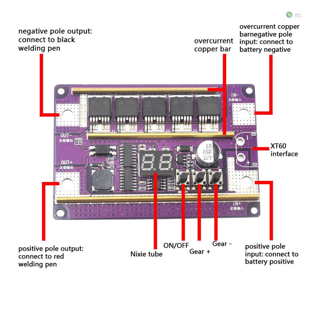 พร้อมส่ง-บอร์ดควบคุมเครื่องเชื่อม-99-เกียร์-ปรับได้-สําหรับแบตเตอรี่-18650-และแผ่นนิกเกิล-0-05-0-3-มม