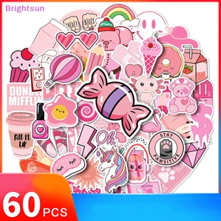 Brightsun สติกเกอร์ PVC ลายการ์ตูนกราฟฟิตี้ สีชมพู กันน้ํา สําหรับติดตกแต่งแล็ปท็อป กระเป๋าเดินทาง โทรศัพท์ Diy 50 ชิ้น