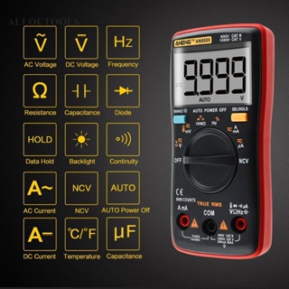 An8009 True-RMS มัลติมิเตอร์ดิจิทัล ช่วงอัตโนมัติ NCV โอห์มมิเตอร์ AC/DC #H1 [alloetools.th]