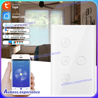 Tuya Smart Wifi Fan Light Switch 100v-250v Life Remote Control Timer Speed Wall Glass สำหรับ Alexa Google Home experth