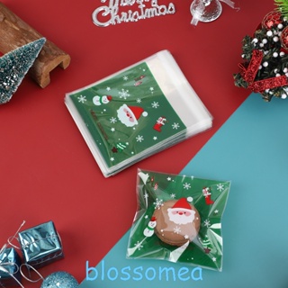 Blossomea ถุงใส่ขนมคุกกี้ บิสกิต ลายต้นคริสต์มาส เกล็ดหิมะ 100 ชิ้น