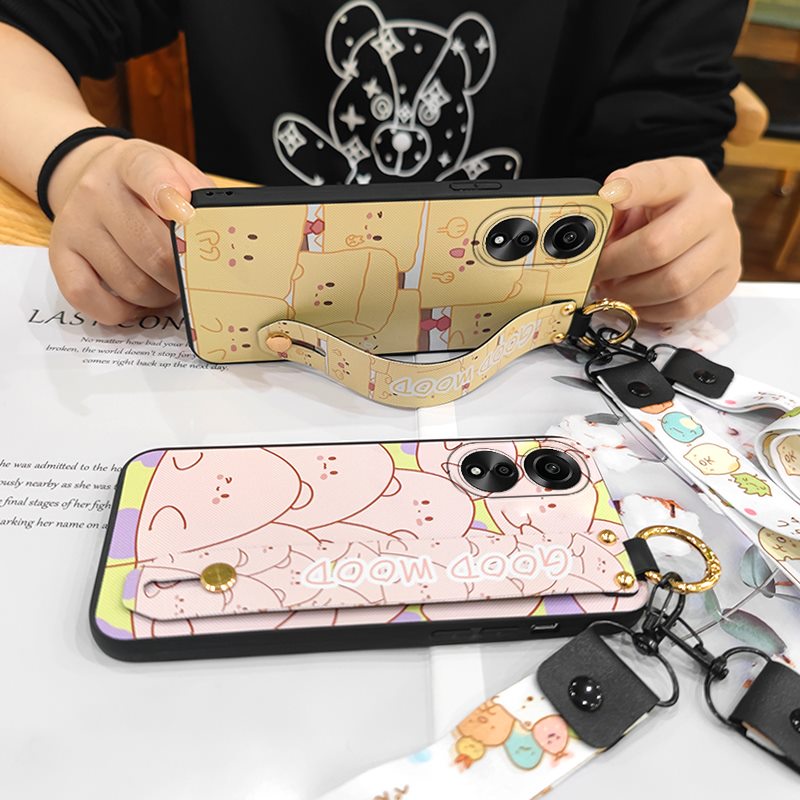 ring-cute-phone-case-for-oppo-a78-4g-durable-cartoon-protective-wristband-dirt-resistant-kickstand-waterproof-soft-case