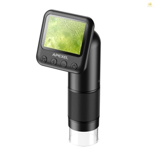 Banana_pie APEXEL APL-MS008 กล้องจุลทรรศน์ดิจิทัล แบบมือถือ กําลังขยาย 12X-24X แบบพกพา สําหรับเด็ก หน้าจอ LCD 2.0 นิ้ว รูปภาพ 2MP วิดีโอ 720P แบตเตอรี่ในตัว พร้อมไฟ LED