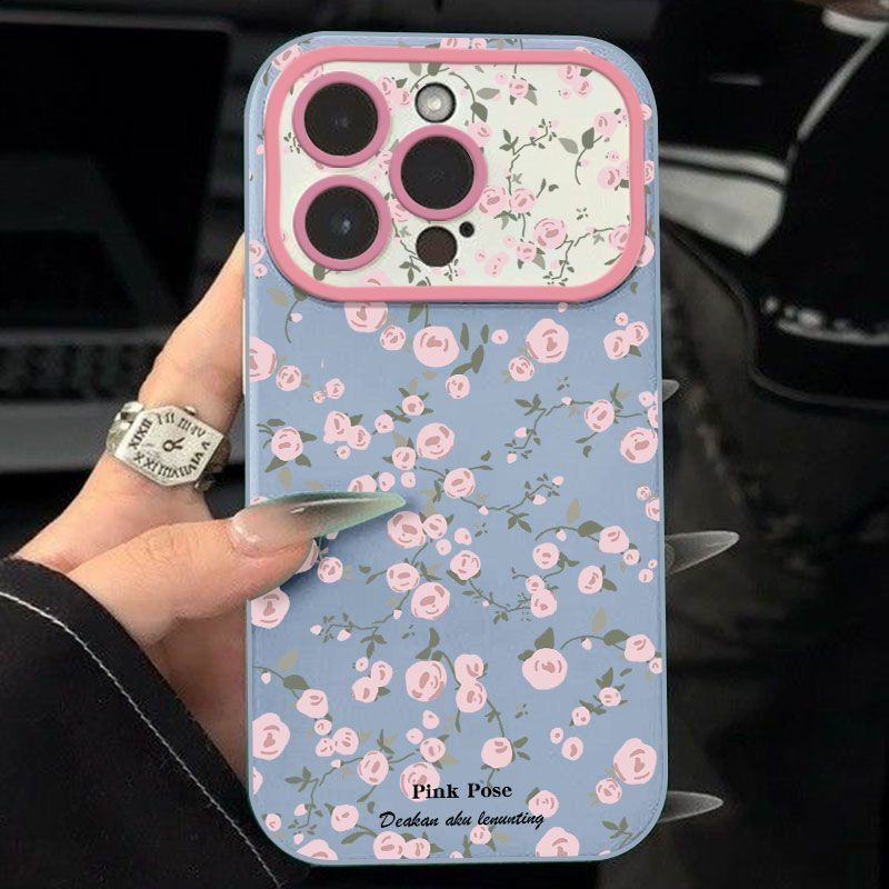 เคสโทรศัพท์มือถือ-ซิลิโคนนุ่ม-ลายดอกไม้-ภาษาอังกฤษ-สําหรับ-iphone-7p-14pro-13pro-12-11-k7cd