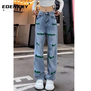EOENKKY  กางเกงขายาว กางเกงยีสน์ผู้หญิง ทรงหลวม ๆ ตรง Retro Hip Hop Pants 2023 NEW Style  Unique สบาย Stylish สไตล์เกาหลี A97L8B5 36Z230909