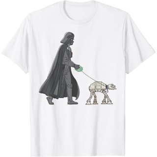 [S-5XL] เสื้อยืดถูกๆ เสื้อยืด ผ้าฝ้ายแท้ พิมพ์ลาย Star Wars Darth Vader AT-AT Walker คุณภาพสูงS-5XL