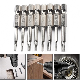 Torx ชุดดอกสว่าน T5 T6 T8 T9 T10 T15 T20 T25 หกเหลี่ยม 1/4 นิ้ว 8 ชิ้น