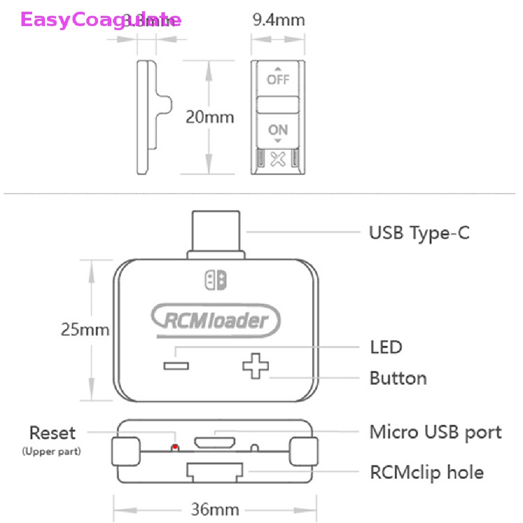 หัวฉีดโหลด-rcm-แบบคลิปหนีบอัตโนมัติ-สําหรับ-nintendo-switch-ns