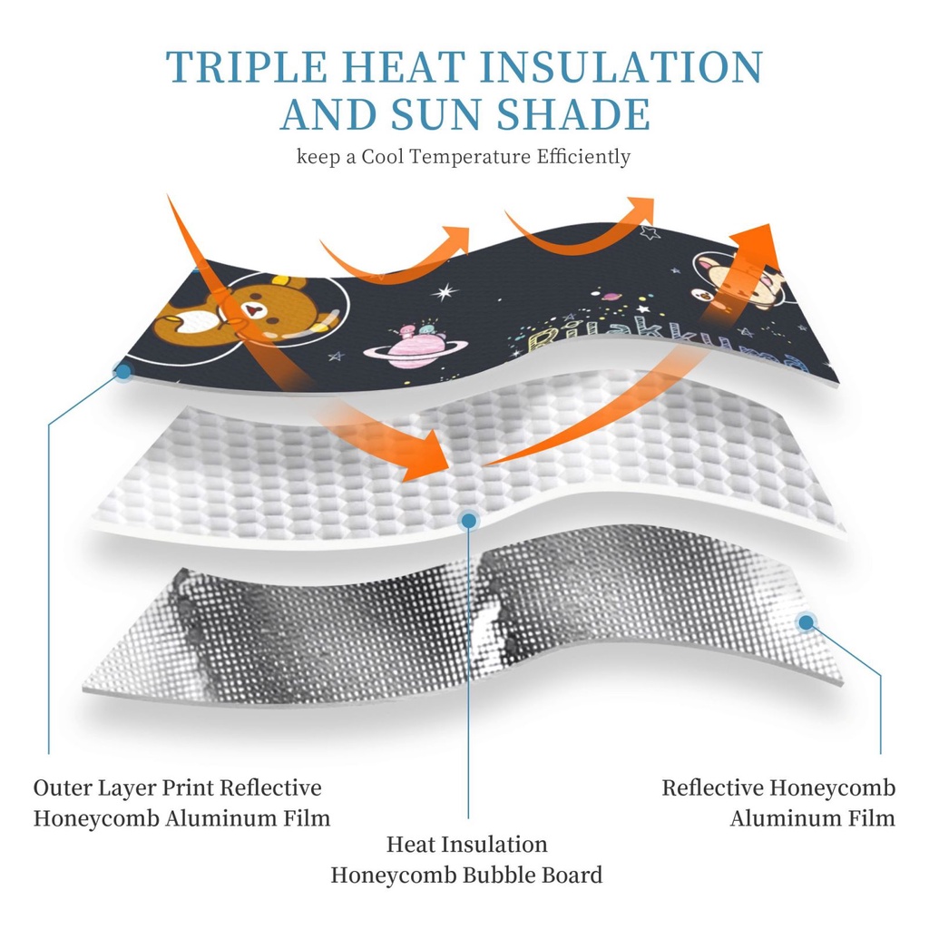 rilakkuma-ม่านบังแดดด้านหน้า-แบบพกพา-สําหรับรถยนต์กลางแจ้ง-เหมาะกับฤดูร้อน