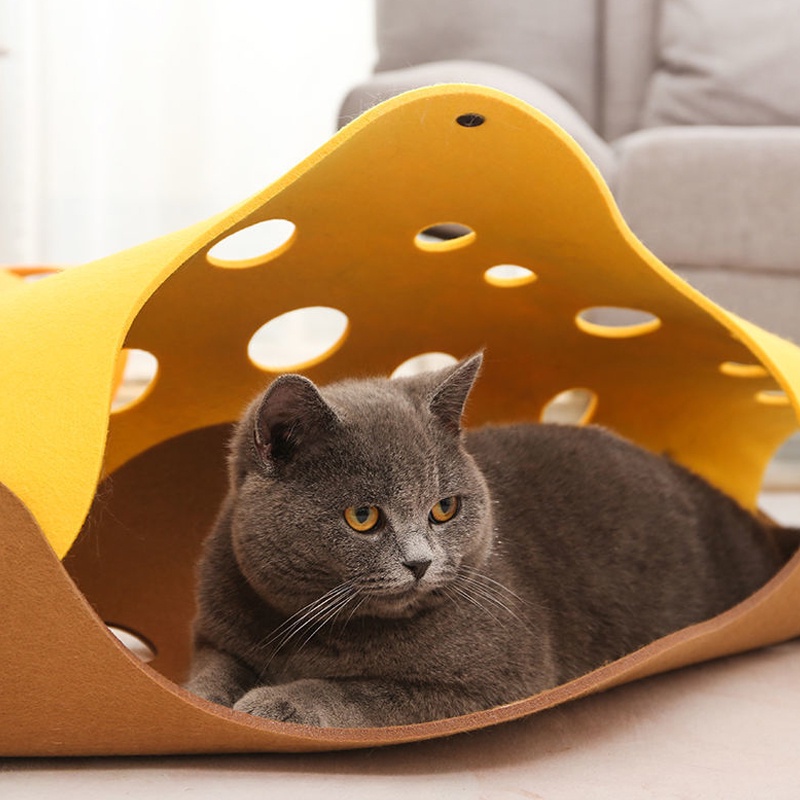 splicing-cat-toy-felt-pom-nest-deformable-kitten-tunnel-collapsible-tube-house-tunnel-interactive-pet-pusscat-security-sense