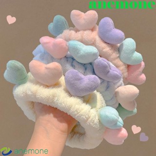 Anemone ที่คาดผม ผ้ากํามะหยี่ขนนิ่ม ลายการ์ตูนหัวใจน่ารัก กันลื่น เครื่องประดับผม สําหรับผู้หญิง