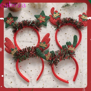 CABEZA Christmas Headband Cartoon Cosplay Costume Accessories Party Dress Up Santa Elk Reindeer Christmas Hat Female Hair Hoop