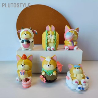 6 ชิ้นการ์ตูนรูปของเล่นประณีตน่ารักหวานของขวัญทนทานเด็กของเล่นชุดสำหรับรถบ้าน PLUTOSTYLE