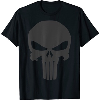 เสื้อยืด พิมพ์ลายโลโก้ Marvel The Punisher Skull Blacked Out สําหรับผู้ใหญ่