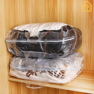 กระเป๋าเก็บผ้าห่ม ผ้านวม PVC แบบใส มีซิป กันน้ํา ใช้ซ้ําได้ จุของได้เยอะ กันฝุ่น สําหรับเดินทางกลางแจ้ง