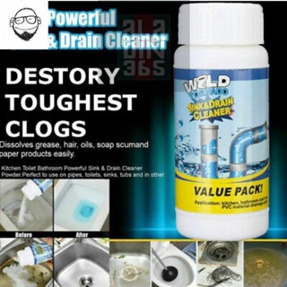 ผงละลายแก้ท่อตัน  wild tornado Sink&drain cleaner