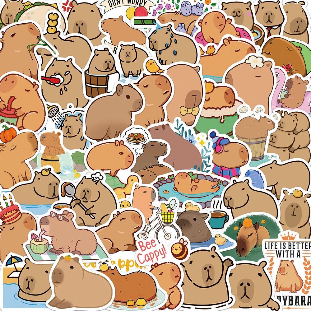 สติกเกอร์-ลายการ์ตูน-capybara-กันน้ํา-สําหรับตกแต่งแล็ปท็อป-หมวกกันน็อค-สเก็ตบอร์ด-diy-จํานวน-50-ชิ้น