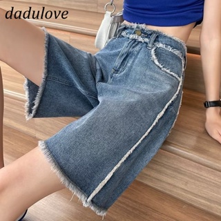 DaDulove💕 The New Korean Version of the Ins Raw Edge Shorts High Waist Niche Wide Leg Pants Large Size Hot Pants