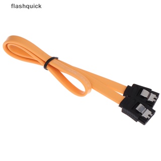 Flashquick สายเคเบิลข้อมูล SATA 3 III 3.0 40 ซม. 6Gbps สําหรับ HDD SSD พร้อมมุม และคลิปตะกั่ว 2 ชิ้น