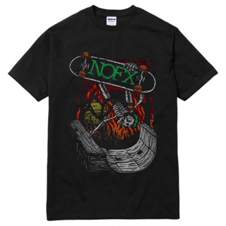 TOP CTT-shirt  เสื้อยืด พิมพ์ลาย Rare Nofx Band Skeatboard Gildan สําหรับผู้ชายS-5XL