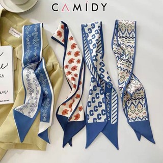 Camidy ใหม่ผ้าพันคอสตรีบางและแคบ Streamers Hair Band กระเป๋าแถบตกแต่ง เครื่องประดับผมทรงสตรีมเมอร์