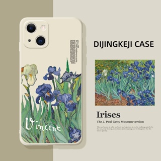 เคสโทรศัพท์มือถือ ลายภาพวาดสีน้ํามัน Van Gogh Iris สําหรับ iPhone13Promax 14Pro 11Pro 12mini 7plus8 6s xr xs se