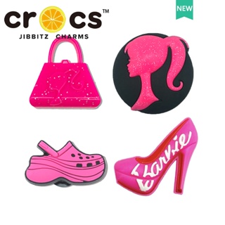 Jibbitz crocs charms สีชมพู เด็กผู้หญิง ซีรีส์รองเท้า หัวเข็มขัด รู อุปกรณ์เสริมรองเท้าน่ารัก
