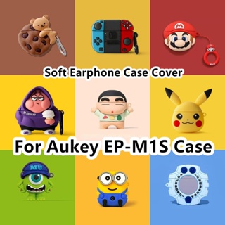 【จัดส่งด่วน】เคสหูฟัง แบบนิ่ม ลายการ์ตูนพายสีม่วง สําหรับ Aukey EP-M1S EP-M1S
