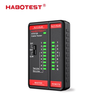 Habotest เครื่องทดสอบสายเคเบิลเครือข่าย HT812A RJ11 RJ45 สําหรับวิศวกรรมสายไฟ