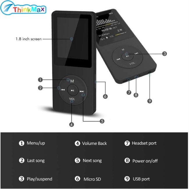 เครื่องเล่นเพลง-mp3-บลูทูธ-แบบพกพา-mp4-วิทยุ-fm-ปากกาบันทึกเสียง-mp3-บางพิเศษ-สําหรับนักเรียน