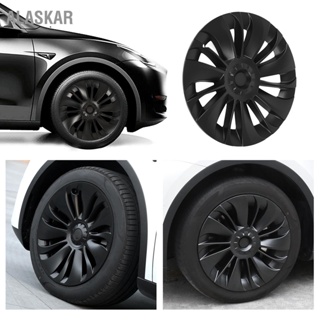 ALASKAR 4PCS 19in ฝาครอบดุมล้อ Matte Black Cool Sporty Wheel Rim Cover สำหรับ Tesla รุ่น Y 2020 ถึง 2023