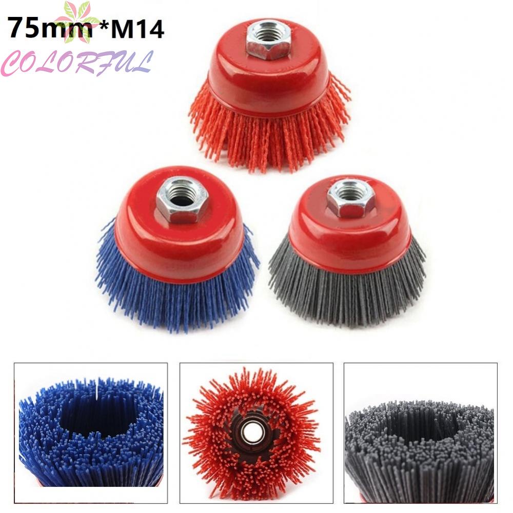 【COLORFUL】100mm* M14 Cup Nylon Abrasive Brush Wheel Polishing Angle