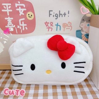 SANRIO กระเป๋าดินสอ ขนาดใหญ่ จุของได้เยอะ ลายการ์ตูน Hello Kitty แบบเรียบง่าย สําหรับนักเรียนหญิง