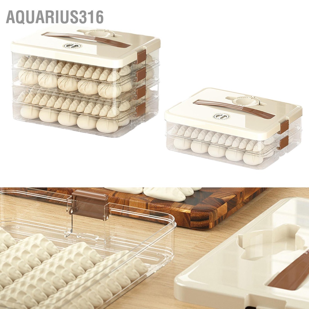 aquarius316-กล่องเก็บเกี๊ยวความจุขนาดใหญ่หลายชั้นพลาสติกใสภาชนะบรรจุอาหารสุญญากาศอุปกรณ์ครัว