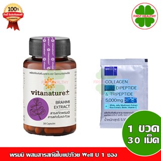 Vitanature สารสกัดพรมมิ ผสมสารสกัดใบแปะก๊วย อาหารเสริมบำรุงสมอง และความจำ (1 กระปุก 30 เม็ด)