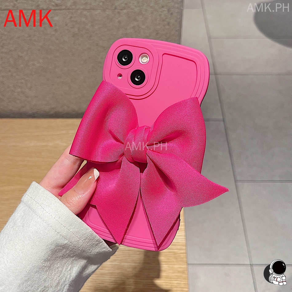 amk-เคสโทรศัพท์มือถือ-แบบใส-ป้องกันเลนส์-ลายคลื่น-3d-ประดับโบว์-สีแดง-เรียบง่าย-สําหรับ-tecno-spark-go-2023-10-10c-pop-pova-2-3-4-5-6-go-7-8-9-pro-9t-8c-8p-7p